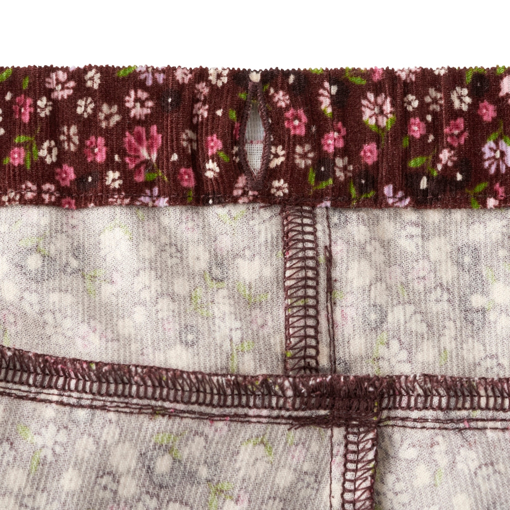 JUPE SHORT BORDEAUX À MOTIFS LIBERTY