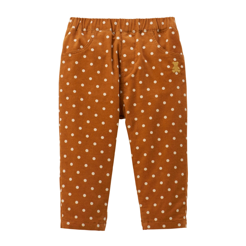 PANTALON OURSON MARRON À POIS