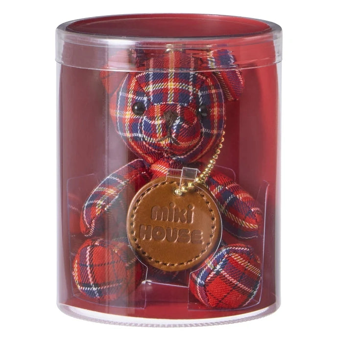 PORTE-CLEFS OURSON TARTAN ROUGE